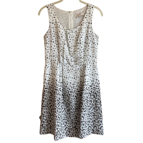 Loft Gray Black, and White A-line Cocktail Dress, sz 2. - Picture 2 of 8